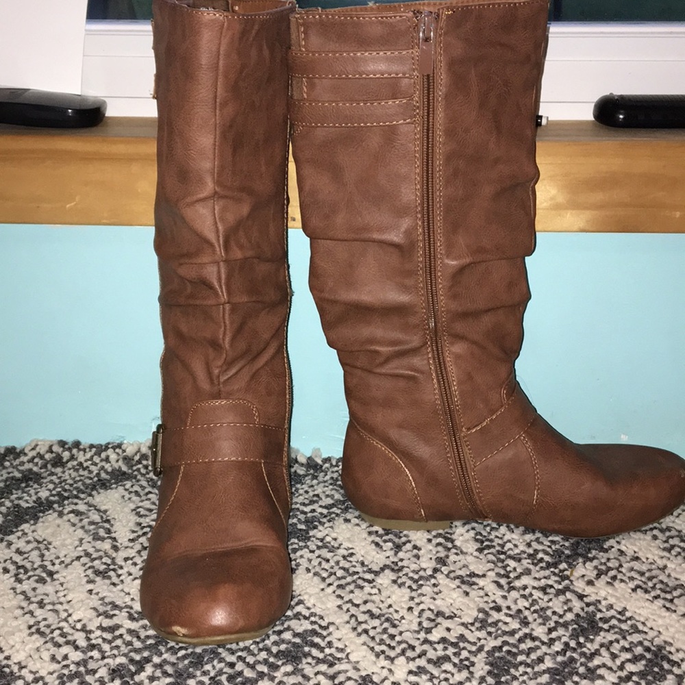 Brown tall boots